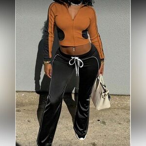 Rust Orange & Black TrackSuit